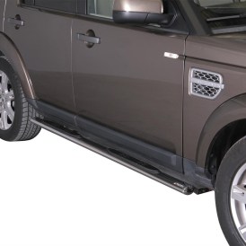 Schwellerrohre Edelstahl poliert oval mit Design Trittfläche für Land Rover Discovery 2012 bis 2017